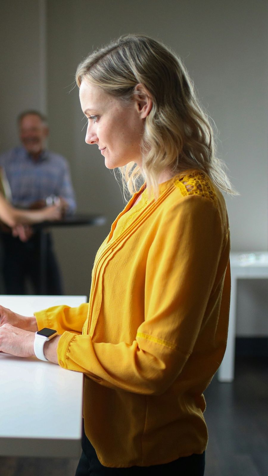 Woman working at a computer