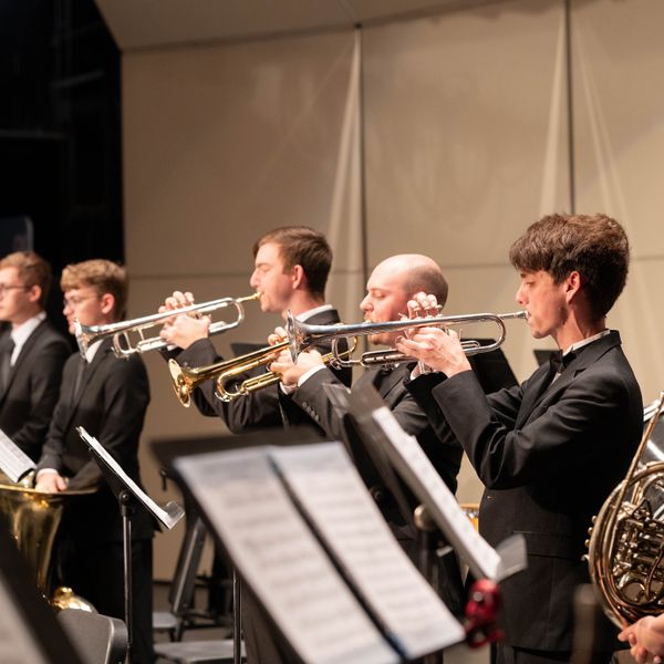 Music students playing at a concert