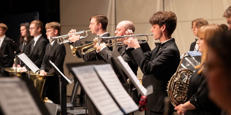 Music students playing at a concert