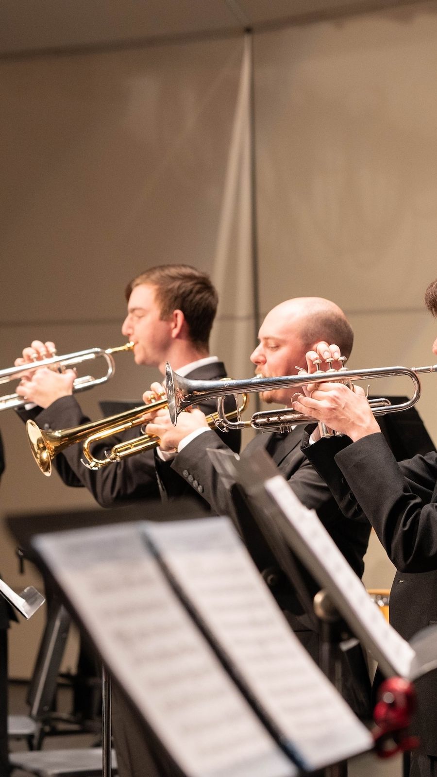 Music students playing at a concert