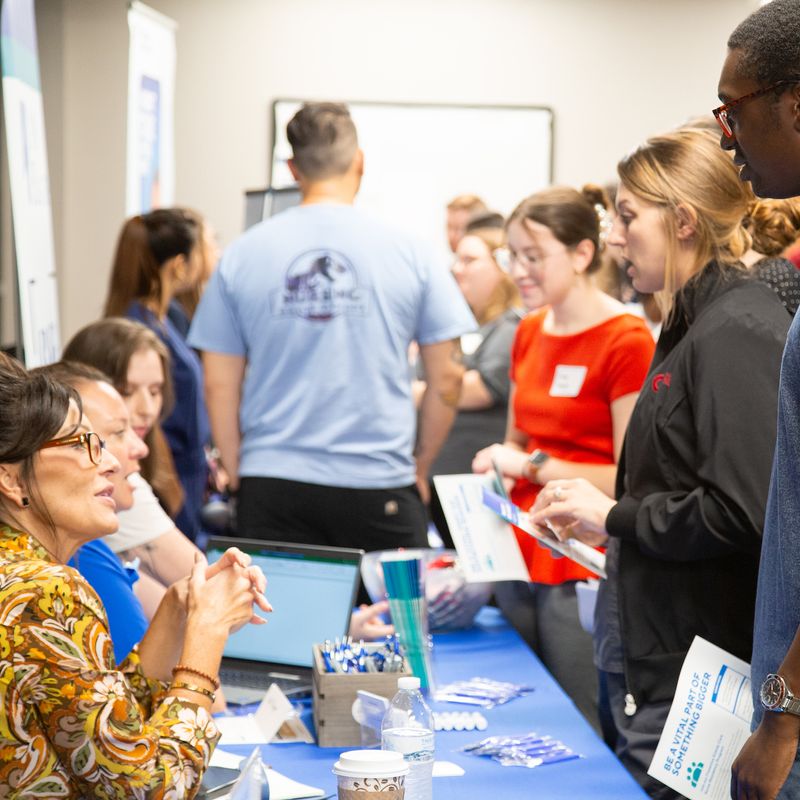 Students Talking with Business Professionals about Internships