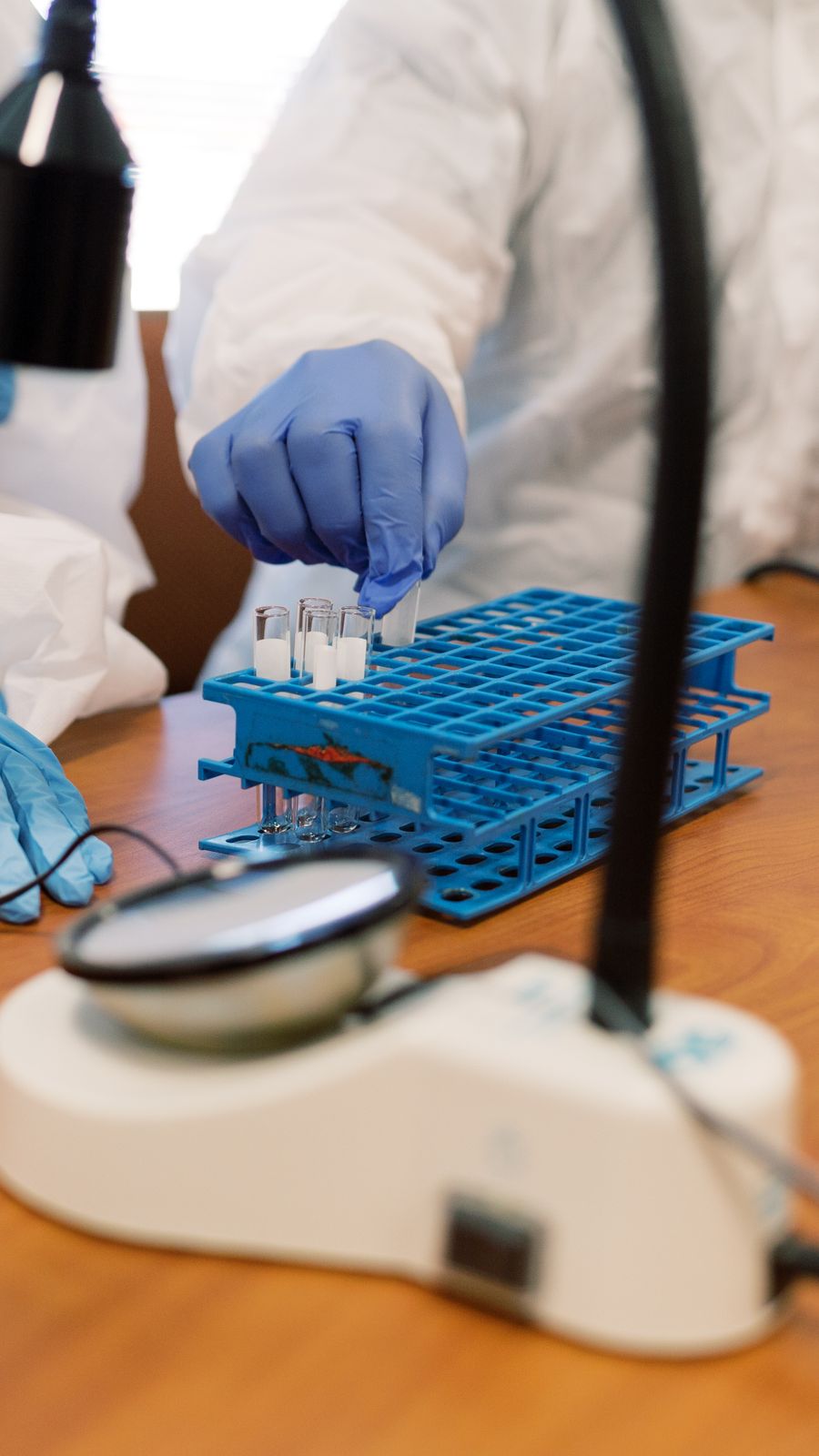 Students using lab equipment