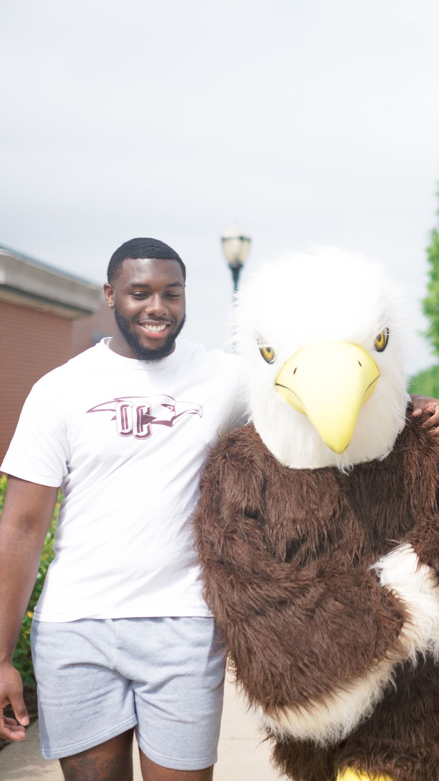 Walking students with Ike