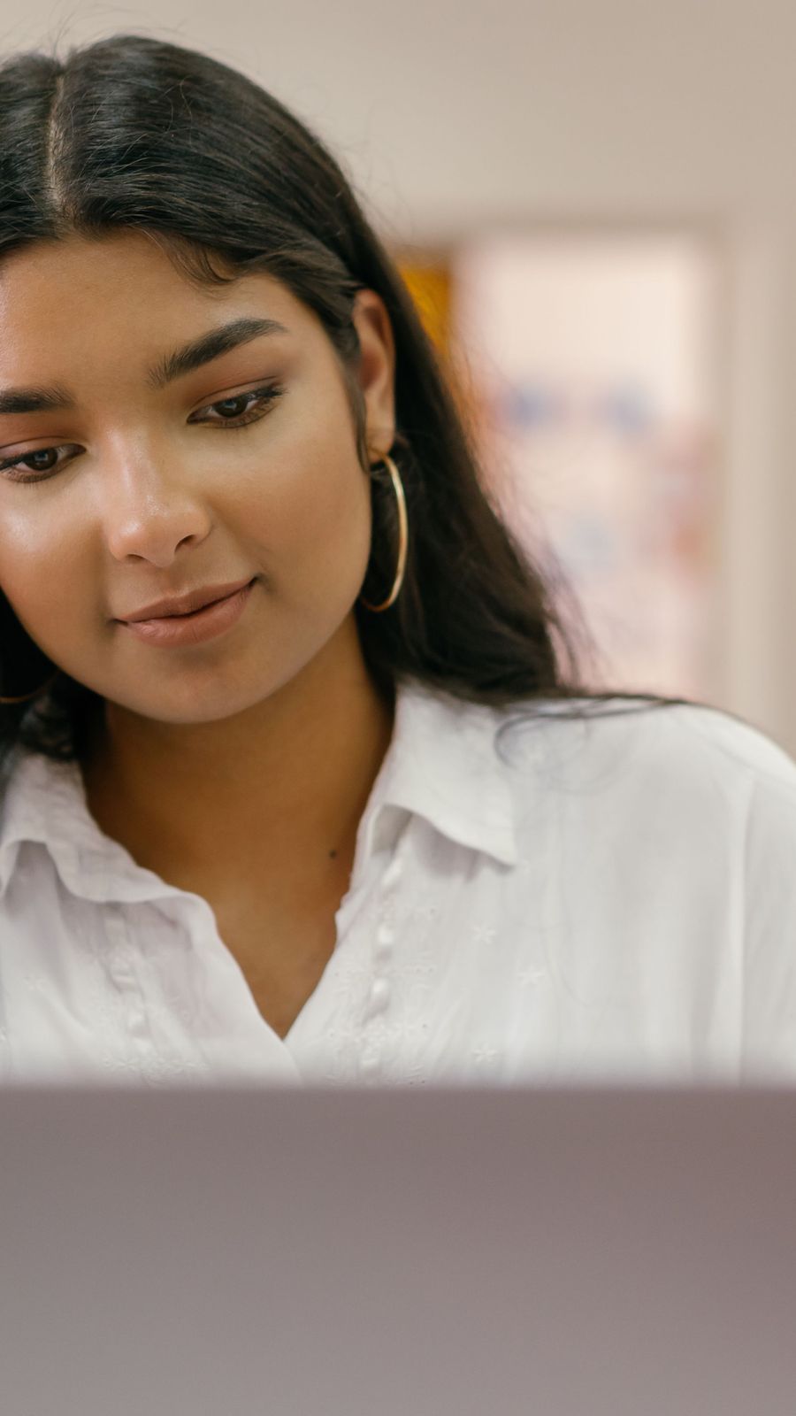 Female student at computer