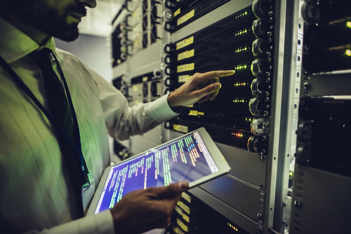 man working on cyber security